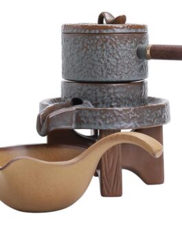 Lazy Stone Grinding Tea Set Single Rotating Water Kung Fu Teapot