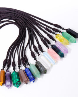 Raw Crystal Energy Stone Jewelry Pendant Necklace