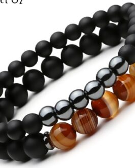 Frosted Stone Alloy Beaded Energy Yoga Set Bracelet