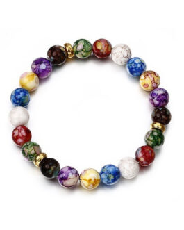 Natural Volcanic Stone Colorful Energy Bracelet