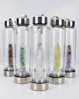 Natural Crushed Crystal Stone Energy Water Bottle