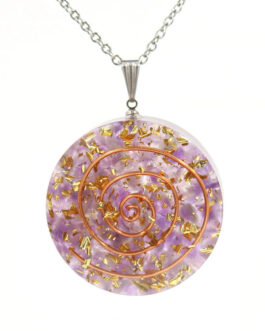 Amethyst Round Energy Crystal Pendant