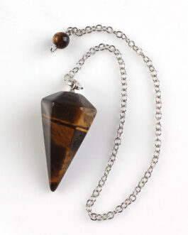 Natural Crystal Stone Hexagonal Cone Pendant