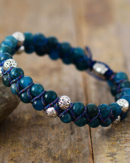 Steampunk 6Mm Apatite Braided Bracelet