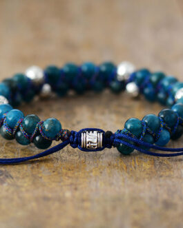 Steampunk 6Mm Apatite Braided Bracelet