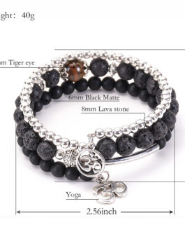 Energy Volcanic Lava Stone Winding Bracelet