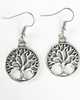 Natural Stone Tree Of Life Pendulum Pendant Earrings