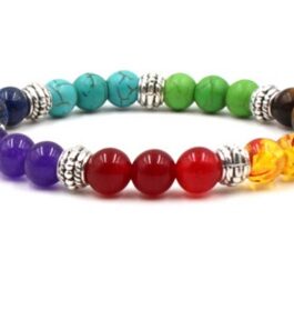 Natural Stone Colorful Chakra Energy Yoga Bracelet