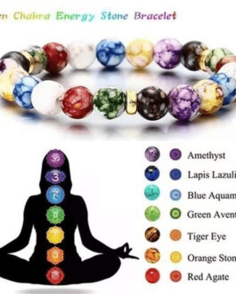 Colorful Yoga Balance Energy Beads Volcanic Stone Bracelet