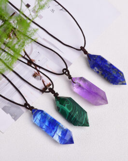 Natural Crystal Rough Hexagonal Prism Energy Stone Jewelry