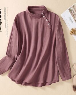 Artistic Versatile Comfortable Casual Long-sleeved Loose Composite Top