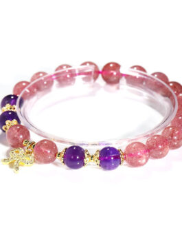 Strawberry Crystal With Amethyst DIY Crystal Bracelet