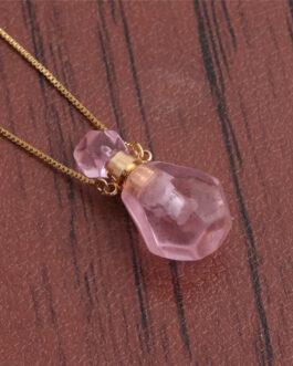 Semi Precious Stone Perfume Bottle Necklace