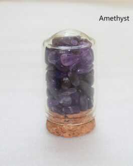 Natural Crystal Crushed Stone Glass Bottle