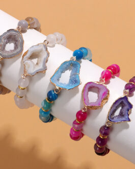 Agate Beads Vug Stone Bracelet