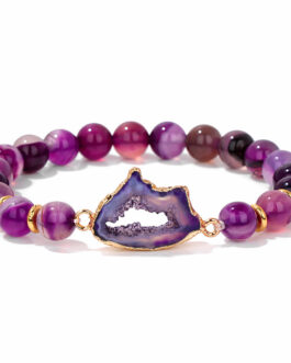 Agate Beads Vug Stone Bracelet