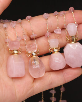 Exquisite Natural Stone Semi Precious Perfume Bottle Necklace