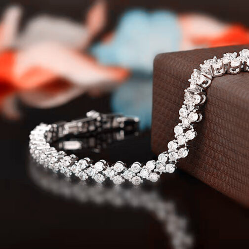 Women's Crystal Gold And Silver Rose Gold Color Magnetic Therapy Bracelet - Image 6