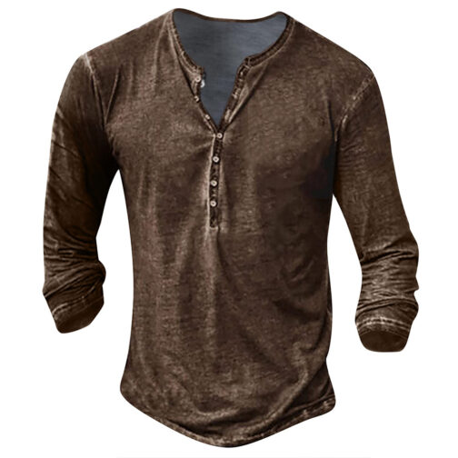 Men's Long Sleeve Digital Printing Leisure T-shirt