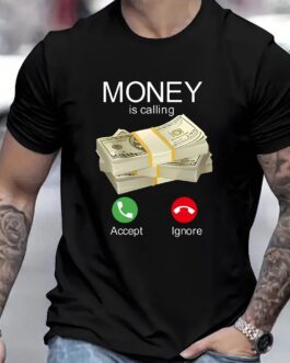 Money Is Summoning Printed Casual Short Sleeved T-shirts