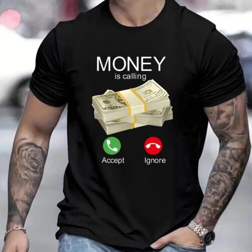 Money Is Summoning Printed Casual Short Sleeved T-shirts