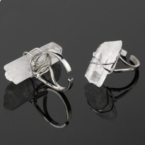 Twisted White Crystal Ring - Image 5