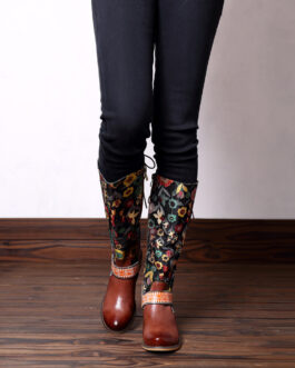 Retro Ethnic Leather Women’s Boots