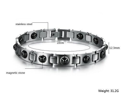 Titanium Steel Magnet Black Gallstone Energy Bracelet - Image 4