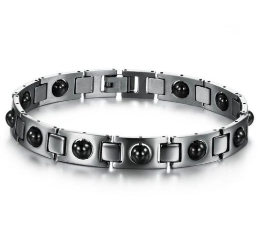 Titanium Steel Magnet Black Gallstone Energy Bracelet - Image 5