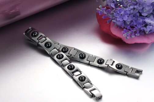 Titanium Steel Magnet Black Gallstone Energy Bracelet - Image 2