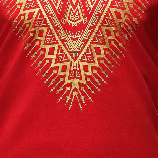 African Turk Chief Printed Long Sleeve Jacket With Arc Hem - Image 3