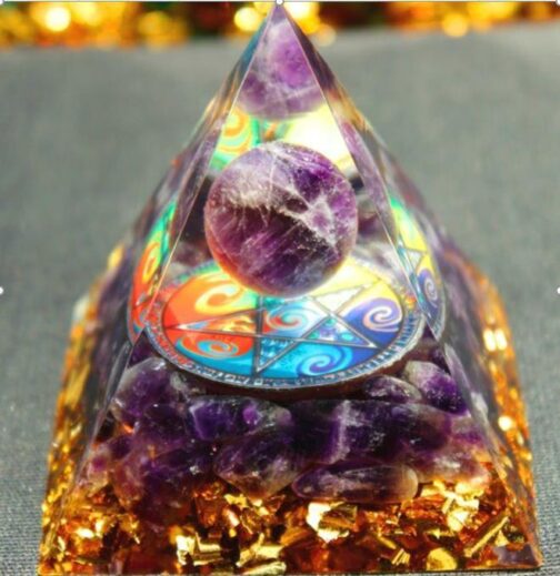 Ogan Pyramid Explosion Model Natural Crystal Crushed Stone Energy Tower - Image 7