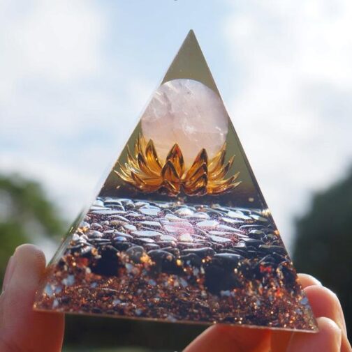 Ogan Pyramid Explosion Model Natural Crystal Crushed Stone Energy Tower - Image 4