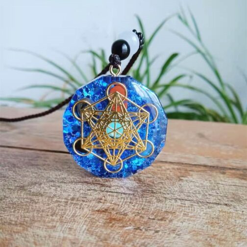 Melon Tower Cube Aura Protection Energy Pendant Necklace - Image 5