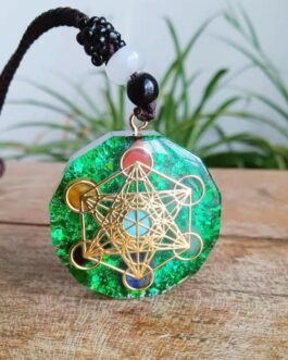 Melon Tower Cube Aura Protection Energy Pendant Necklace