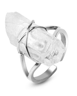 Twisted White Crystal Ring