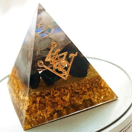 Strengthen Wealth Natural Crystal 4-5cm Energy Orgone Pyramid - Image 3