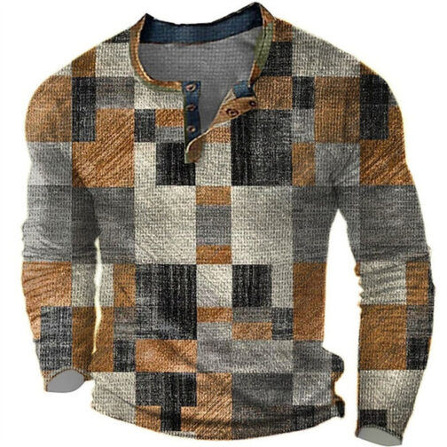 Men's Long Sleeve Polyester Digital Printing Shirt - Image 3