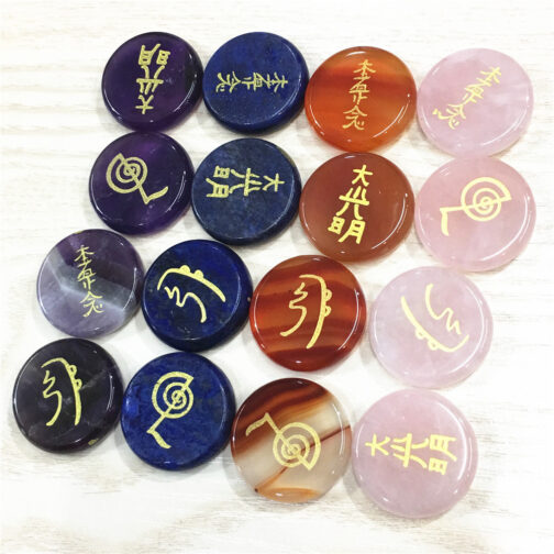 Four Energy Symbols Natural Crystal Stone Japanese Metaphysical Spells