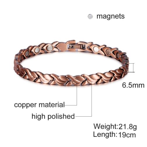 Pure Copper Magnetic Small Fish Titanium Steel Bracelet - Image 4