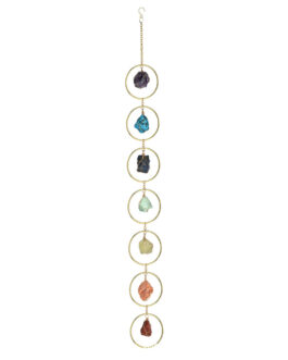 Seven Colors Rough Stone Natural Crystal Energy Stone Sun Catcher Wind Chimes