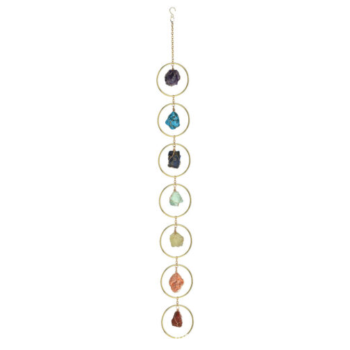 Seven Colors Rough Stone Natural Crystal Energy Stone Sun Catcher Wind Chimes - Image 2