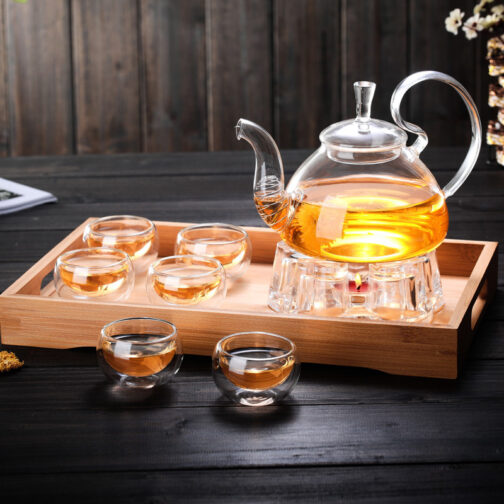 Glass Tea Set Suit With Tea Tray Kung Fu Tea Set