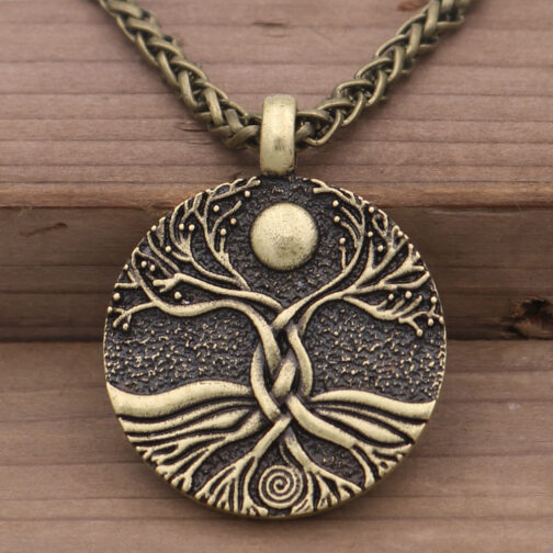 Ancient Moon World Tree Pendant Fashion Jewelry - Image 3