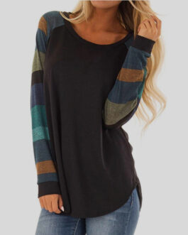 Printed Stripe Long Sleeve Top