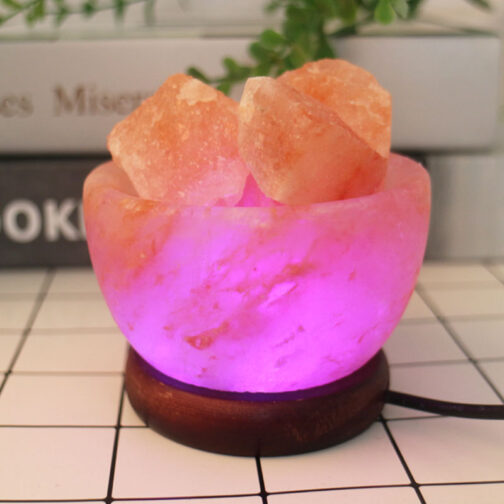 LED Colorful Color Changing Crystal Salt Stone Lamp