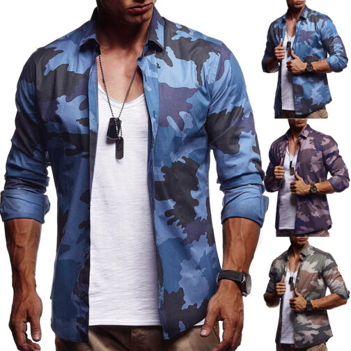 Men's Camouflage Long Sleeve Shirt - Image 2