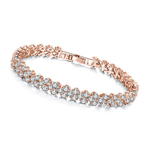 Women's Crystal Gold And Silver Rose Gold Color Magnetic Therapy Bracelet - Image 10