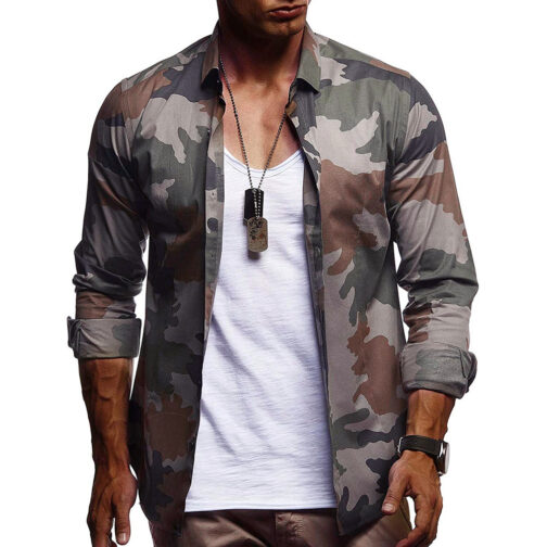 Men's Camouflage Long Sleeve Shirt - Image 4