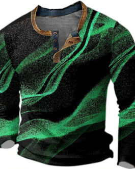 Men’s Long Sleeve Polyester Digital Printing Shirt